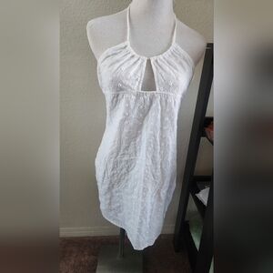 White Halter Neck Dress In Size L